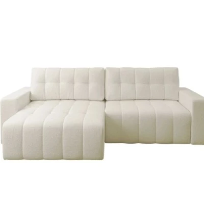 Rohová rozkládací sedací souprava WAPATO - krémová