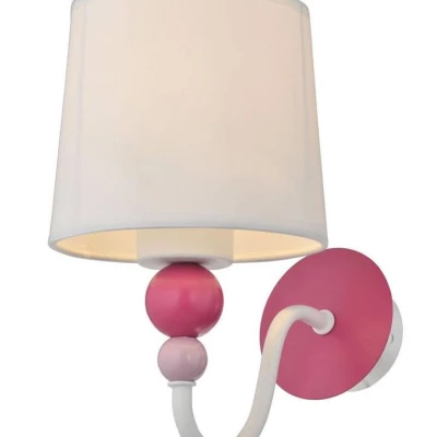 Nástěnné svítidlo do dětského pokoje BEBE - 1xE27, 60W, růžové / bílé