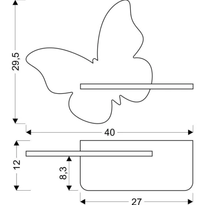 Dětská LED lampička na zeď do zásuvky BUTTERFLY - 5W, 4000K (denní bílá), mátová