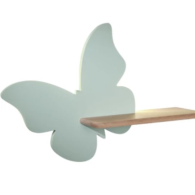 Dětská LED lampička na zeď s poličkou BUTTERFLY - 5W, 4000K (denní bílá), mátová