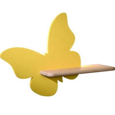 Dětská LED lampička na zeď s poličkou BUTTERFLY - 5W, 4000K (denní bílá), žlutá
