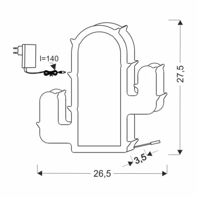 LED nástěnné svítidlo do dětského pokoje CACTUS - 10W, 3000K (teplá bílá), zelené