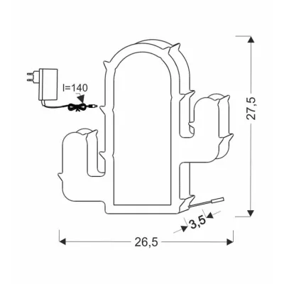 LED nástěnné svítidlo do dětského pokoje CACTUS - 10W, 3000K (teplá bílá), zelené