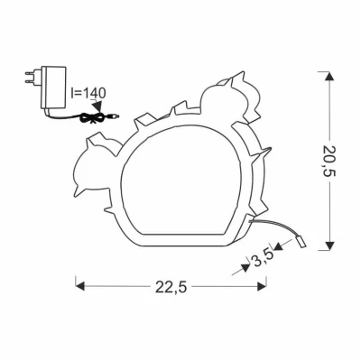 Nástěnné svítidlo do dětského pokoje CACTUS - 8W, 3000K (teplá bílá), zelené
