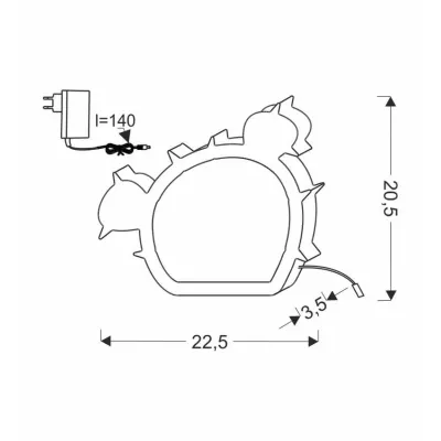 Nástěnné svítidlo do dětského pokoje CACTUS - 8W, 3000K (teplá bílá), zelené