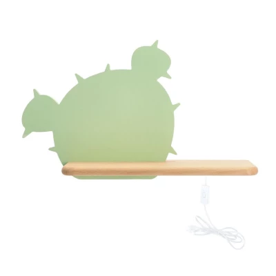 Dětská LED nástěnná lampička do zásuvky CACTUS 3 - 4W, 4000K (denní bílá), zelená