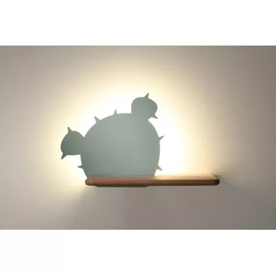 Dětská LED nástěnná lampička do zásuvky CACTUS 3 - 4W, 4000K (denní bílá), zelená