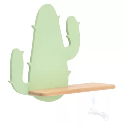 Dětská LED nástěnná lampička do zásuvky CACTUS 2 - 4W, 4000K (denní bílá), zelená