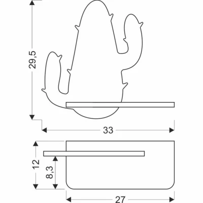 Dětská LED nástěnná lampička do zásuvky CACTUS 2 - 4W, 4000K (denní bílá), zelená