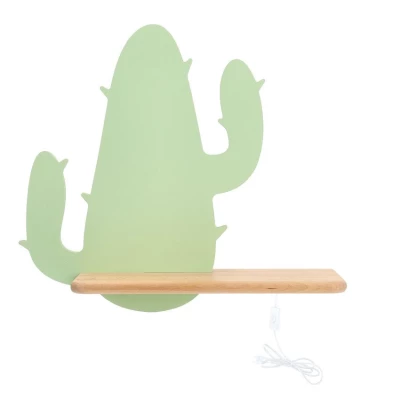 Dětská LED nástěnná lampička do zásuvky CACTUS 2 - 4W, 4000K (denní bílá), zelená