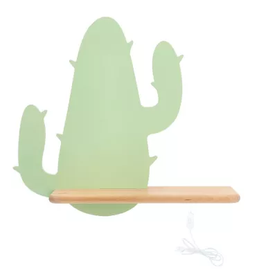 Dětská LED nástěnná lampička do zásuvky CACTUS 2 - 4W, 4000K (denní bílá), zelená