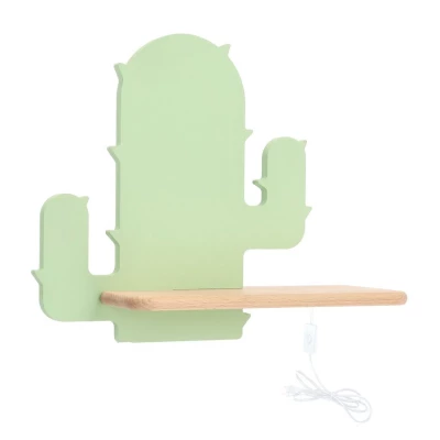 Dětská LED nástěnná lampička do zásuvky CACTUS 1 - 4W, 4000K (denní bílá), zelená