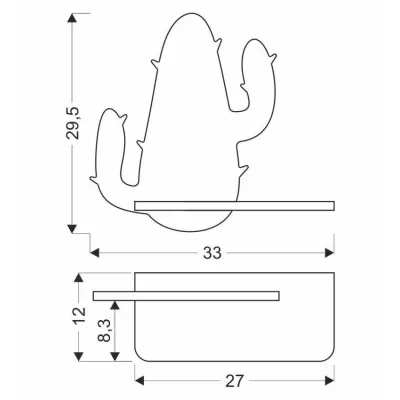 Nástěnná lampička do dětského pokoje CACTUS 1 - 4W, 4000K (denní bílá), zelená
