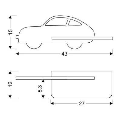 Dětské LED nástěnné svítidlo do zásuvky CAR 1 - 5W, 4000K (denní bílá), modré
