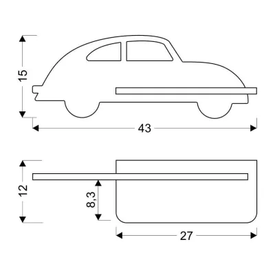 Nástěnné LED dětské světlo do zásuvky CAR 2 - 5W, 4000K (denní bílá), černé