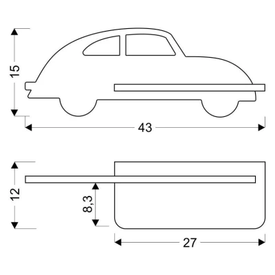 Nástěnné LED dětské světlo do zásuvky CAR 2 - 5W, 4000K (denní bílá), šedé
