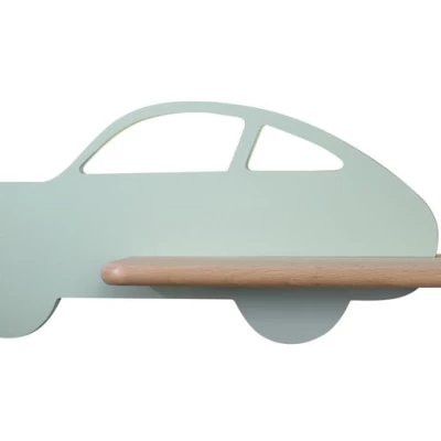 Nástěnné LED světlo s poličkou do dětského pokoje CAR 4 - 5W, 4000K (denní bílá), mátové