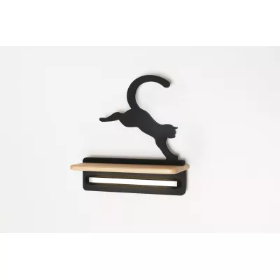 Dětské nástěnné LED světlo s poličkou CAT - 5W, 4000K (denní bílá), černé