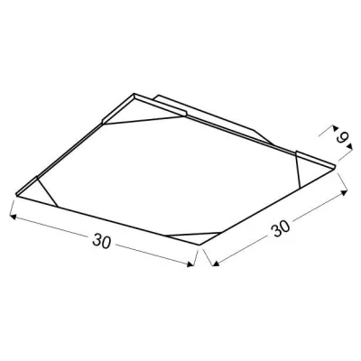 Stropní přisazené osvětlení CEDRA - 2xE27, 60W, 30x30cm, hranaté, chromované / bílé