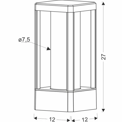 Stojací venkovní lampička CISSUS - 1xE27, 60W, černá