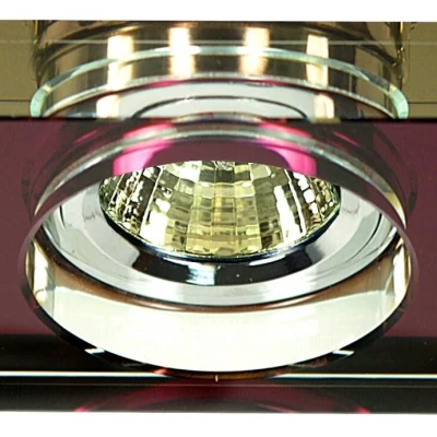 Set 3x zápustné LED stropní světlo CLARKSTON - 3xGU10, 3W, 3000K (teplá bílá), chromované / fialové