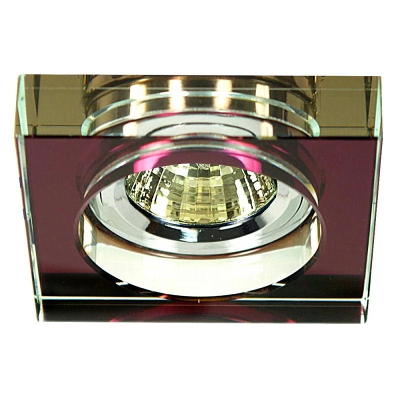 Set 3x zápustné LED stropní světlo CLARKSTON - 3xGU10, 3W, 3000K (teplá bílá), chromované / fialové