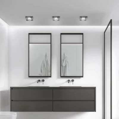 Set 3x zápustné LED stropní světlo CLARKSTON - 3xGU10, 3W, 3000K (teplá bílá), chromované / černé