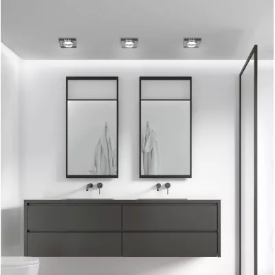 Set 3x zápustné LED stropní světlo CLARKSTON - 3xGU10, 3W, 3000K (teplá bílá), chromované / černé