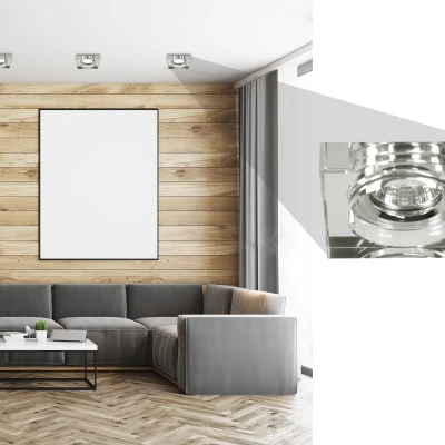 Set 3x zápustné LED stropní světlo CLARKSTON - 3xGU10, 3W, 3000K (teplá bílá), chromované / čiré