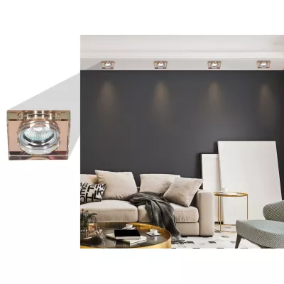 Set 3x zápustné LED stropní světlo CLARKSTON - 3xGU10, 3W, 3000K (teplá bílá), chromované / hnědé