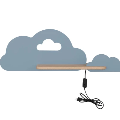 Dětské nástěnné LED světlo do zásuvky CLOUD - 5W, 4000K (denní bílá), modré