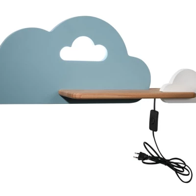 Dětské nástěnné LED světlo do zásuvky CLOUD - 5W, 4000K (denní bílá), modré