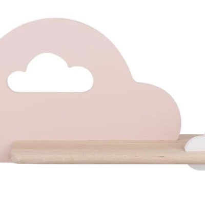 Dětské nástěnné LED svítidlo s poličkou CLOUD - 5W, 4000K (denní bílá), růžové / bílé