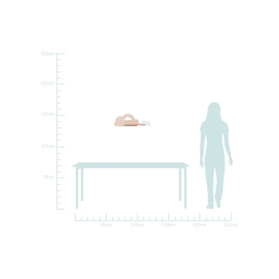 Dětské nástěnné LED svítidlo s poličkou CLOUD - 5W, 4000K (denní bílá), růžové / bílé