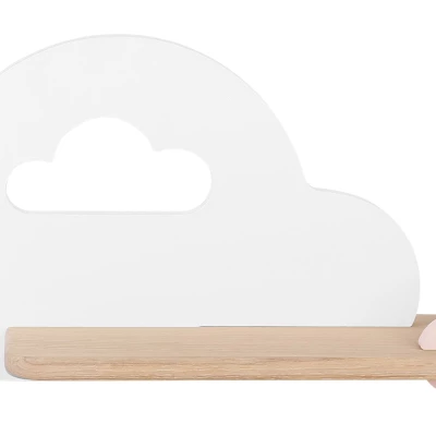 Dětské nástěnné LED svítidlo s poličkou CLOUD - 5W, 4000K (denní bílá), bílá / růžová
