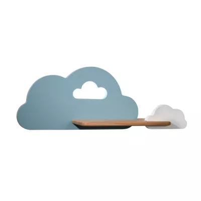 Dětské nástěnné LED svítidlo s poličkou CLOUD - 5W, 4000K (denní bílá), modrá / bílá