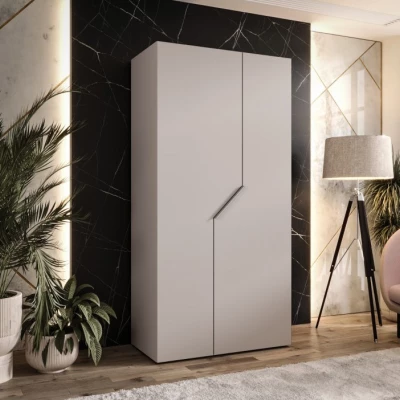 Úzká šatní skříň 100 cm ELIRA 1 - kašmír / kašmírový úchyt