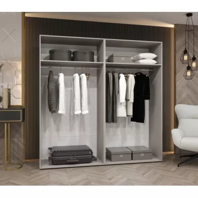 Čtyřdveřová šatní skříň 200 cm ELIRA 1 - bílá / kašmírové úchyty