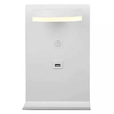 Nástěnné LED světlo s policí a USB vstupem COMPACT, 4W, 4000K (denní bílá), bílé 