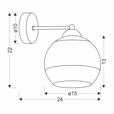 Nástěnné osvětlení CONTESSA - 1xE27, 40W, černé / zlaté / bílé