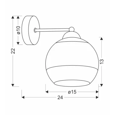 Nástěnné osvětlení CONTESSA - 1xE27, 40W, černé / zlaté / bílé