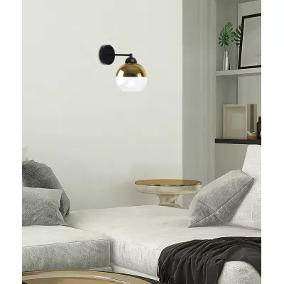 Nástěnné osvětlení CONTESSA - 1xE27, 40W, černé / zlaté / bílé