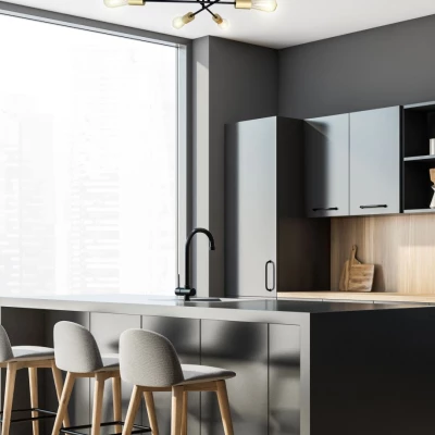 Stropní svítidlo v loftovém stylu CRESPILO - 6xE27, 40W, černé / zlaté