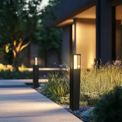 Venkovní LED sloupek CROCUS - 2x6W, 3000K (teplá bílá), černý