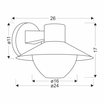 Nástěnná venkovní lampa COSMOS - 1xE27, 40W, černá