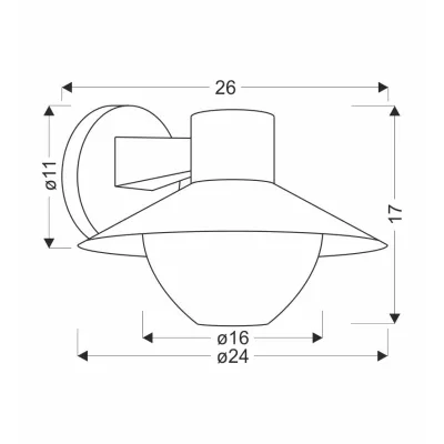 Nástěnná venkovní lampa COSMOS - 1xE27, 40W, černá