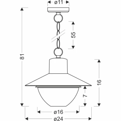 Závěsná venkovní lampa COSMOS - 1xE27, 40W, černá