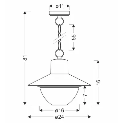 Závěsná venkovní lampa COSMOS - 1xE27, 40W, černá