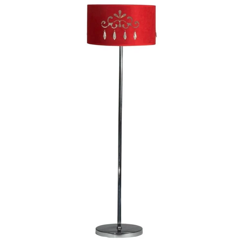 Moderní podlahová lampa DECOR - 1xE27, 60W, chromovaná / červená