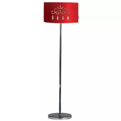 Moderní podlahová lampa DECOR - 1xE27, 60W, chromovaná / červená